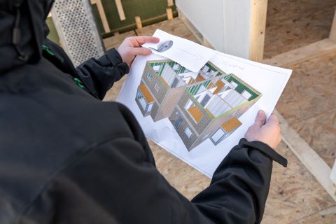 Ontwerp koppelwoningen in houtskeletbouw te Knokke