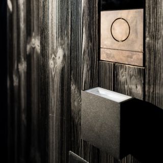 Geborsteld en zwart geolied thermisch hout