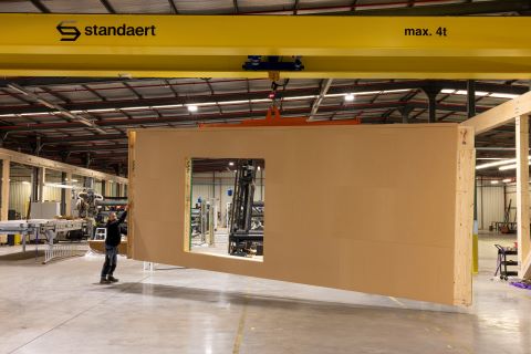Prefabwand met raamuitsparing