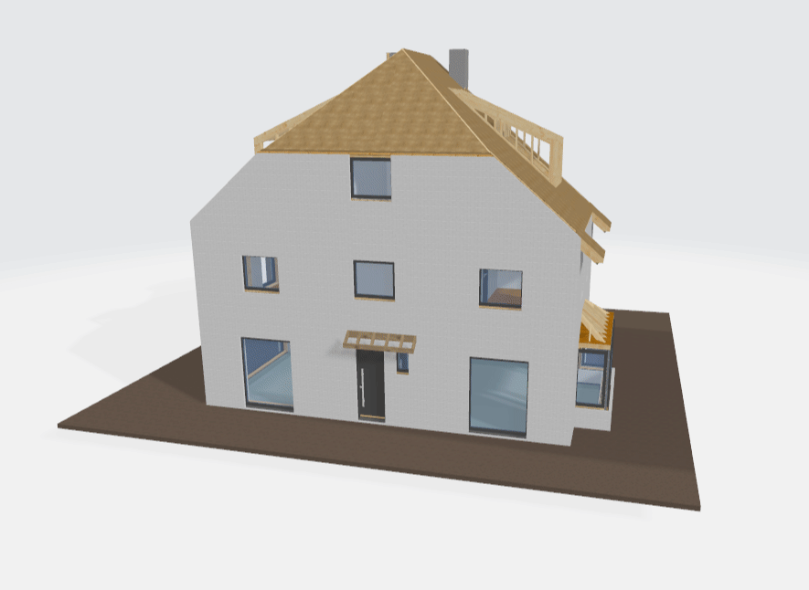 Ontwerp koppelwoningen in houtskeletbouw te Knokke
