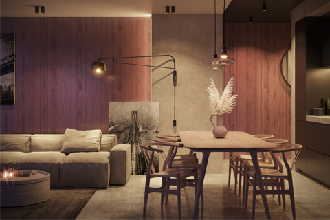 Geolied thermisch essen met roze look