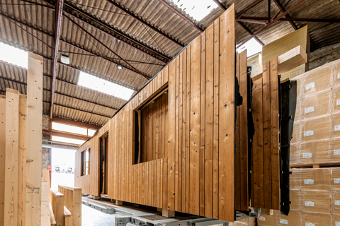 Bouwpakket houtskeletbouw inclusief montage houten gevelbekleding
