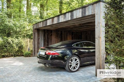 Houten carport in barnwood