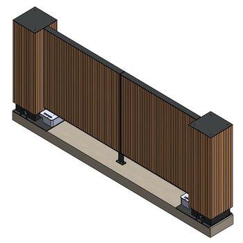 Houten draaipoort alu kader en kolommen 580 x 580 