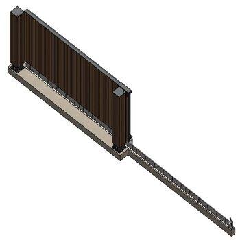 Houten schuifpoort alu kader & kolommen 320 x 320 