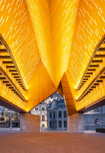 Eiken dakbeschot stadshal Gent
