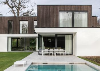 Houten gevelbekleding villa regio Gent