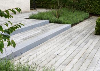 Houten terras thermisch essen