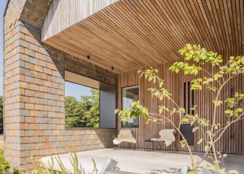 Thermisch essen gevelbekleding terrasoverkapping gerenoveerde woning