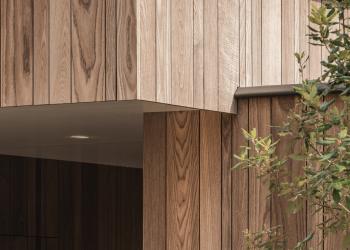 Houten gevelbekleding thermisch essen Plus line QC