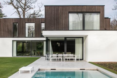 Houten gevelbekleding villa regio Gent