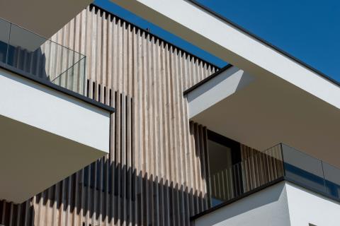 Thermisch essen gevelbekleding appartementsgebouw Wolvertem