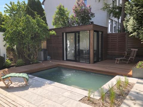 Houten terras thermisch essen