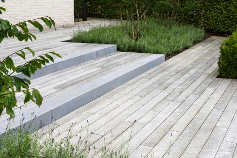 Houten terras thermisch essen