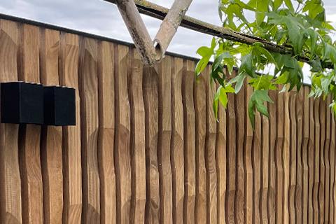 Houten omheining in 3D profiel HOTwood essen