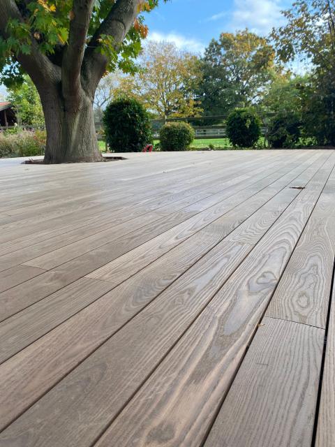 HOTwood essen terras mooi uitgewerkt rond boom