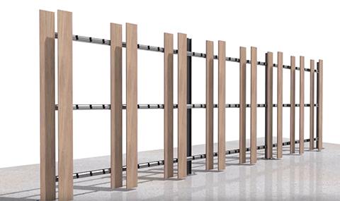 Installatie omheining met verticale bekleding