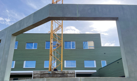 Combinatie van beton en hout in moderne architectuur