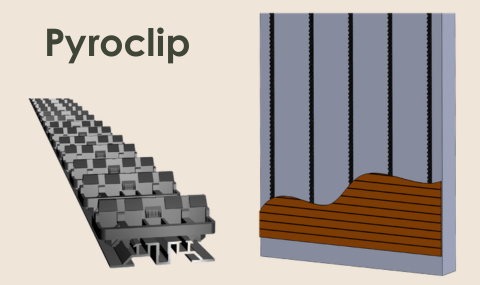 Pyroclip voor plaatsing brandvertragende houten gevelbekleding