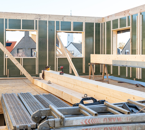 Montage Holzrahmenhaus in Knokke