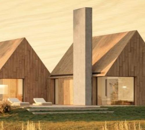 Saddleback timber-frame house