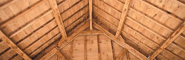 Eiken dakconstructie met dakbeschot in eiken