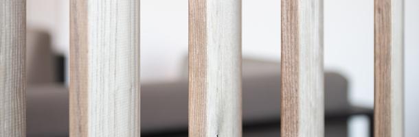Houten verticale lamellen indoor raamshutter