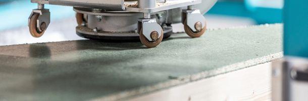 Detail houtskeletbouwmachine 