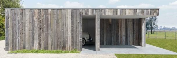 Moderne carport in barnwood