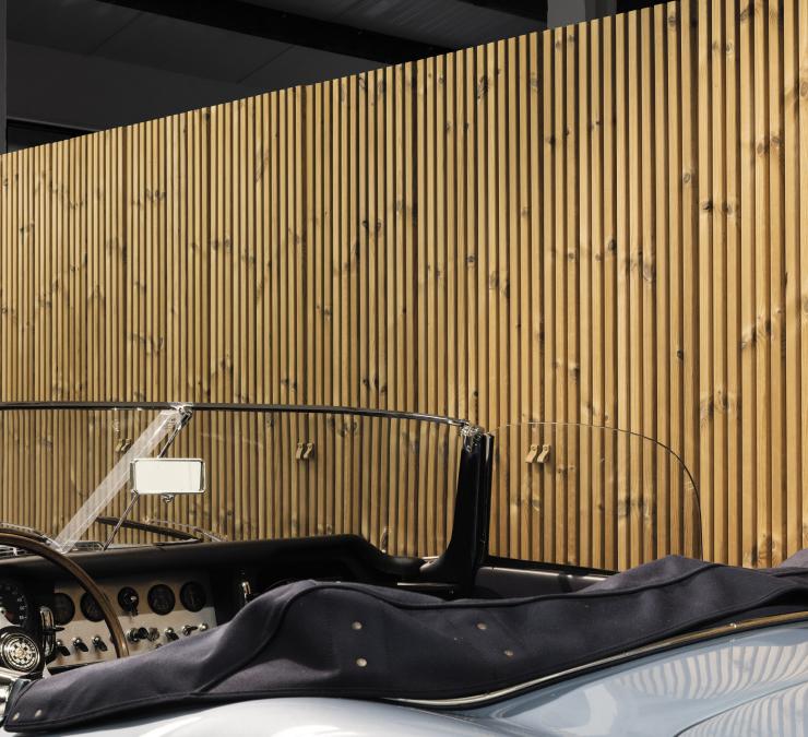 Houten wandbekleding Classic Cars