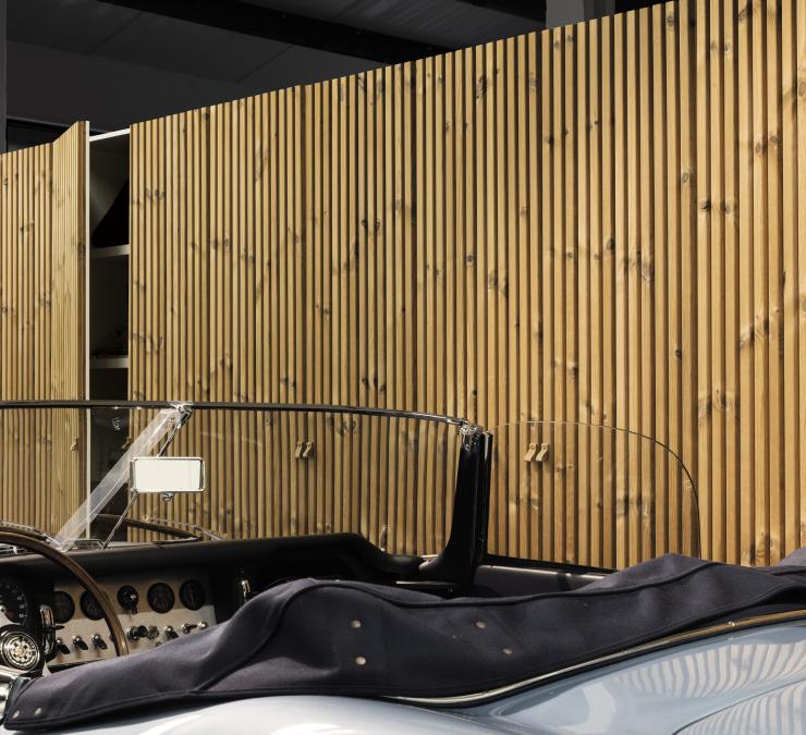 Houten wandbekleding Classic Cars