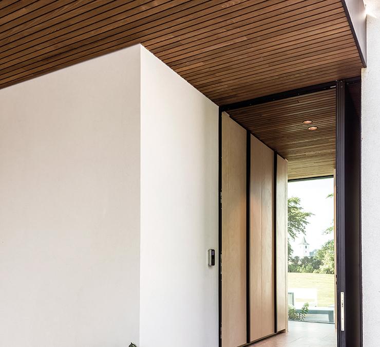 Houten plafond in thermisch essen Open line QC