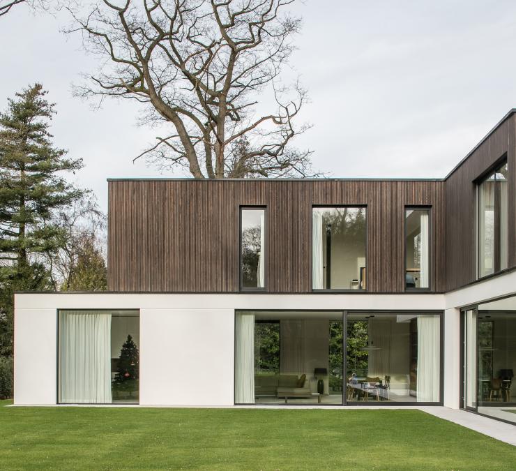 Houten gevelbekleding villa regio Gent