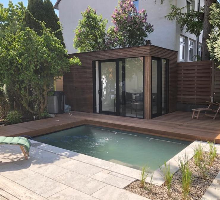 Houten terras thermisch essen