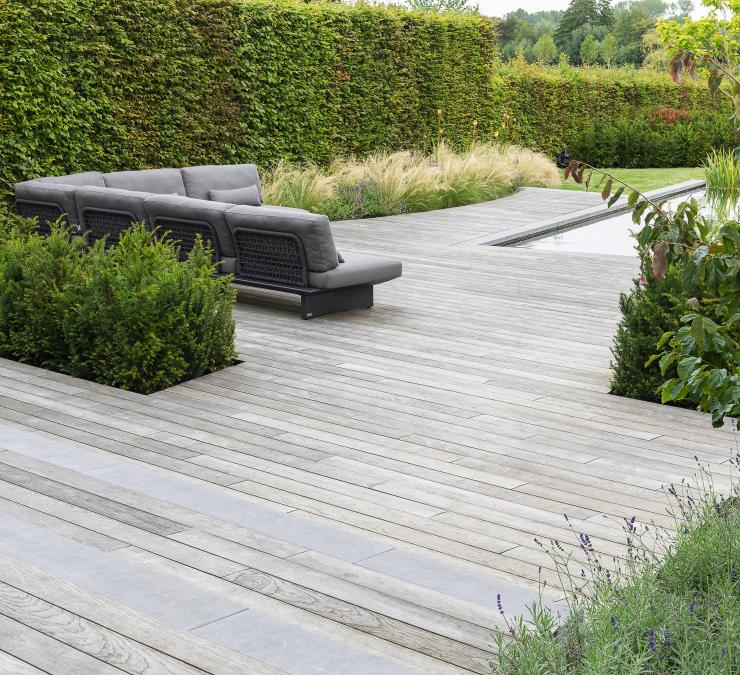 Houten terras thermisch essen