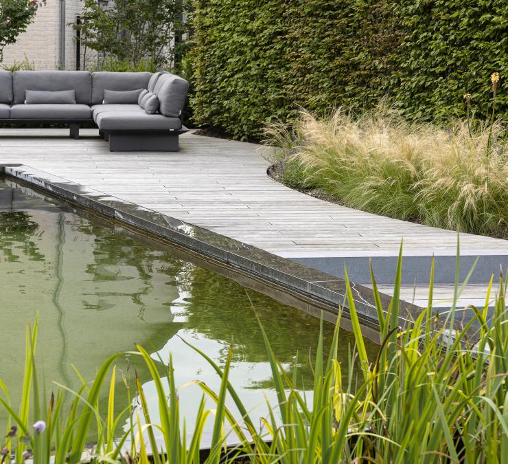 Houten terras thermisch essen