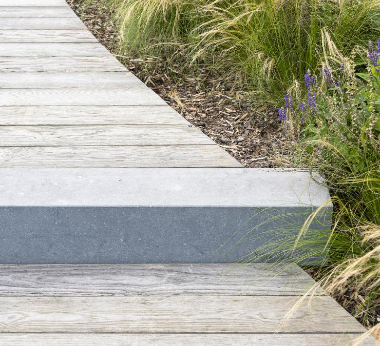 Houten terras thermisch essen