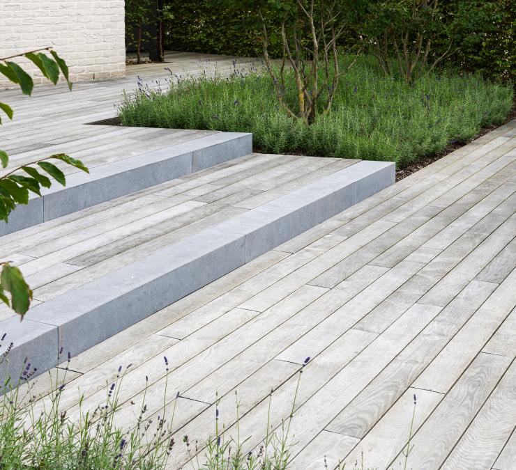 Houten terras thermisch essen