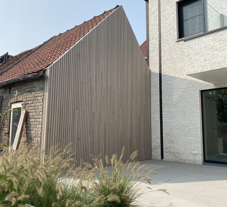 Thermisch essen gevelbekleding oude gevel Closed line geolied