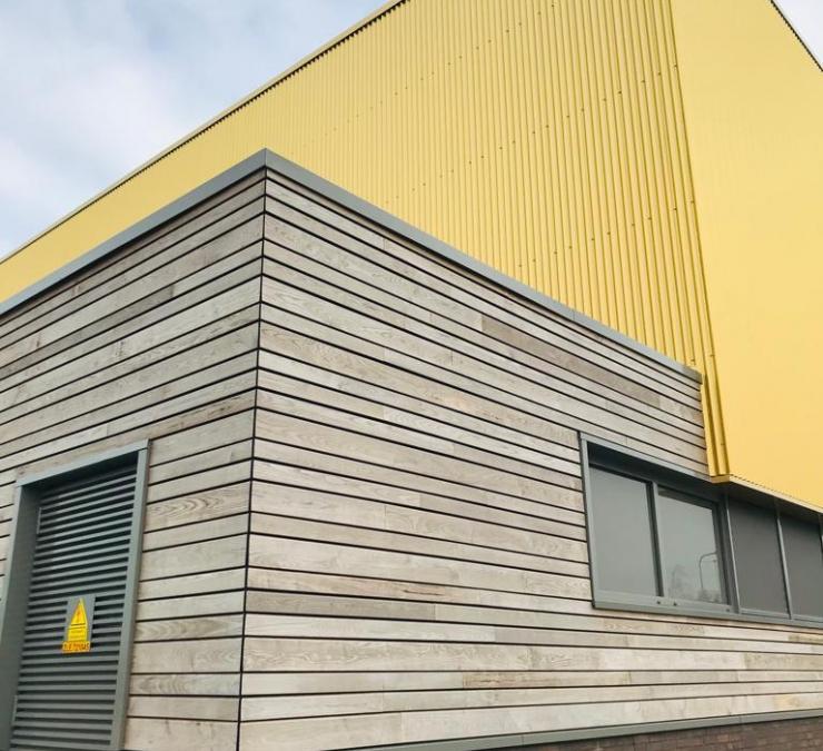 HOTwood essen gevelbekleding sporthal Zwolle profiel Rhombus