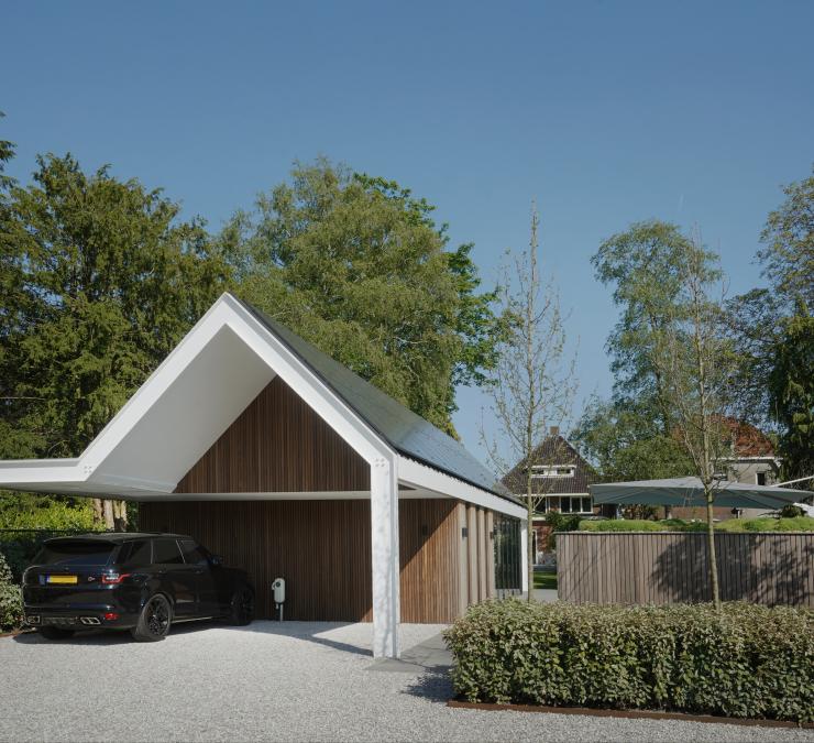 Thermisch essen gevelbekleding poolhouse Open line profiel