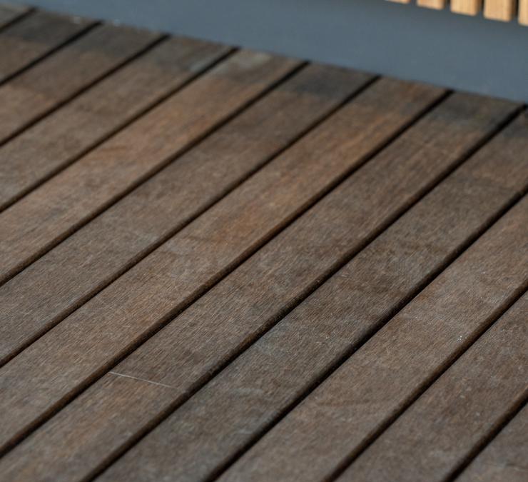 Bamboe terrasplanken Fine line met naadloze bevestiging