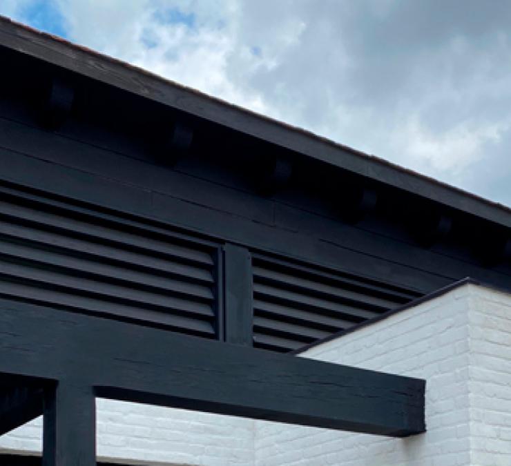 Outdoor raamshutters in zwart geolied thermisch essen