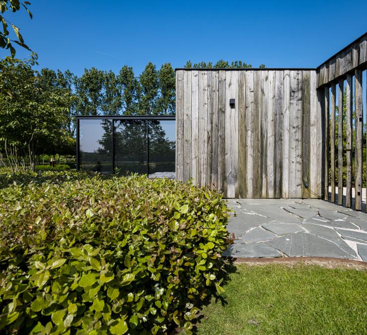 Houtskeletbouw met barnwood gevelbekleding