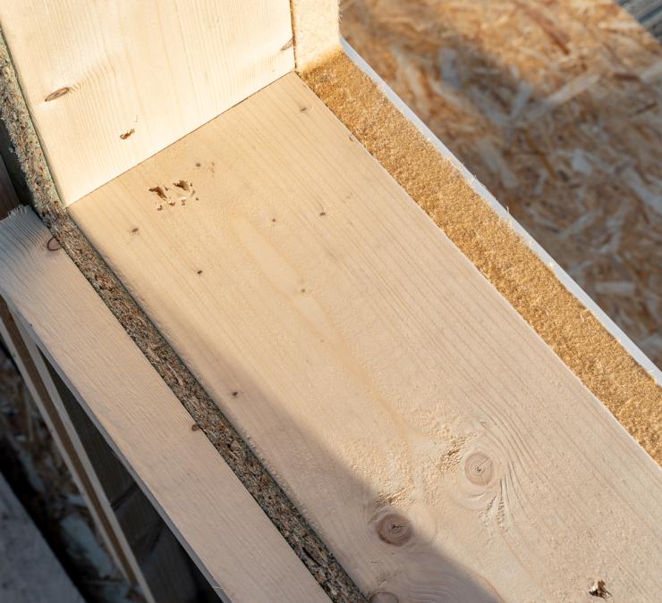 Detail houtskeletbouw