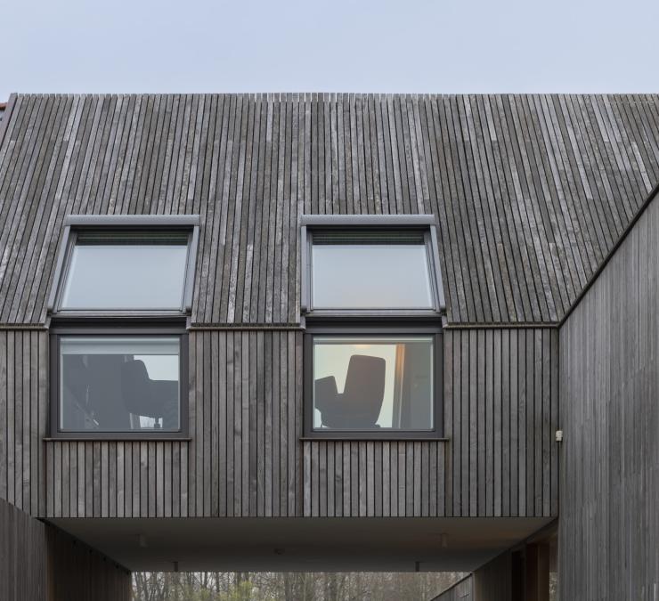 Walls and roof clad entirely in thermo ash